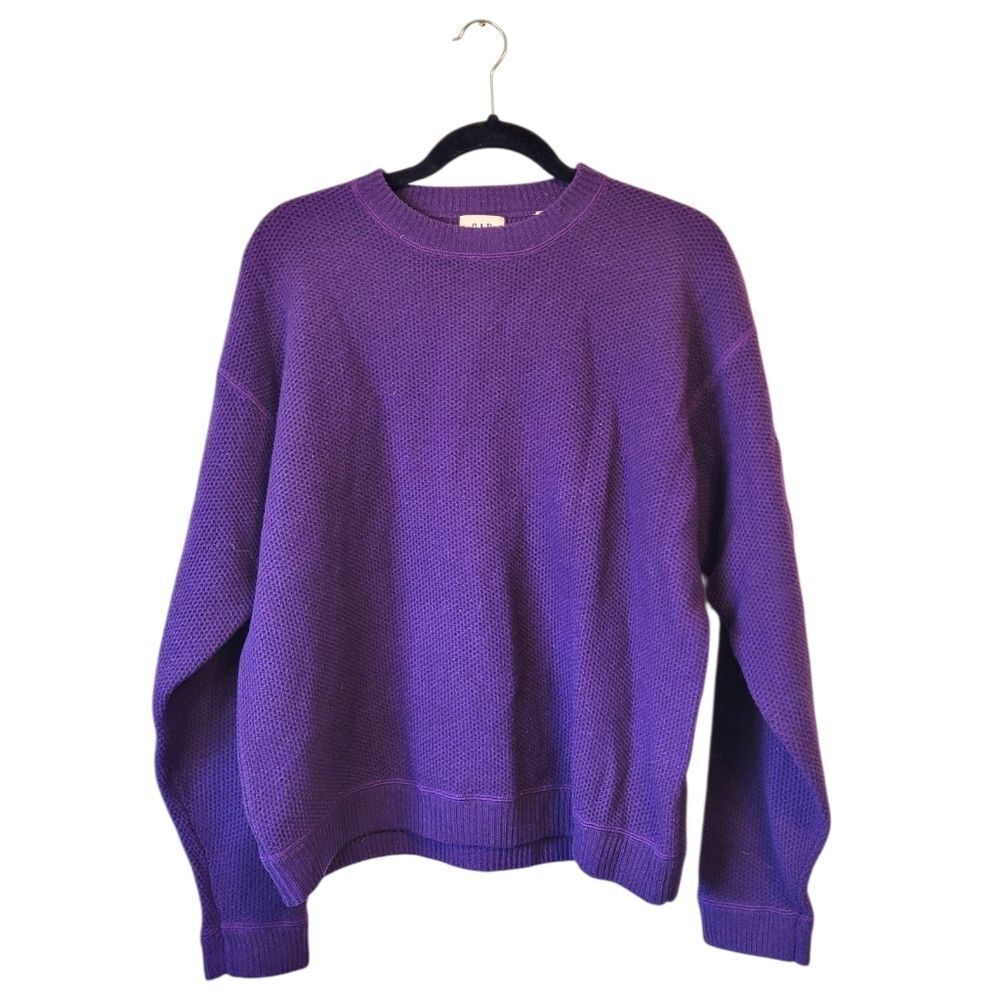 Vintage Gap Royal Purple 100% Lambswool Oversized Sweater Women's Size S